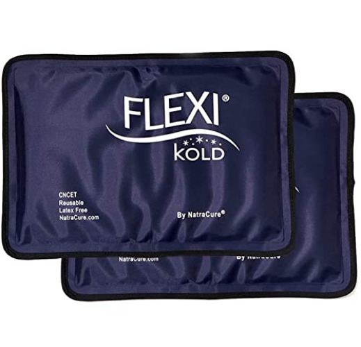FlexiKold Gel Ice Pack (Half Size: 7.5" x 11.5") - Two (2) Reusable Cold Therapy Packs - 6303-COLD - Professional Cold Pack - 2 Pack by NatraCure - Medium (Pack of 2)