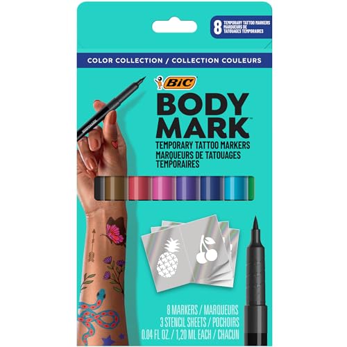 BIC BodyMark Temporary Tattoo Marker, Assorted Colors, 8-Count - Amazon Vine - Color Collection