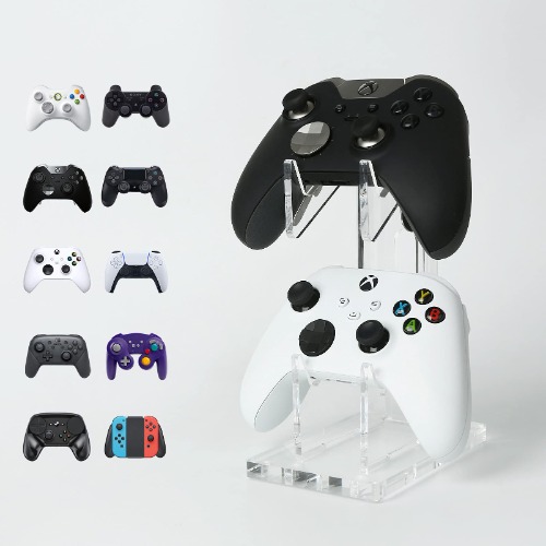 OAPRIRE Dual Controller Holder Gaming Accessories, Suitable for Almost All Controllers, Controller Stand for Xbox ONE PS4 PS5 STEAM PC (Crystal Clear) - Clear