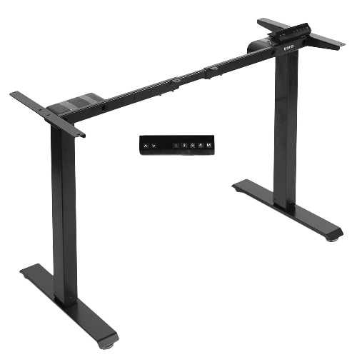 VIVO Electric Dual Motor Standing Desk Frame for 43 to 79 inch Table Tops, Frame Only, Ergonomic Standing Height Adjustable Base with Push Button Memory Controller, Black, DESK-V122EB - Black