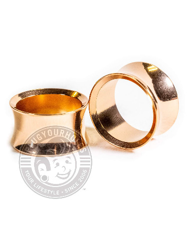 Rose Gold Double Flared Saddle Steel Tunnels | 1/2"-12mm