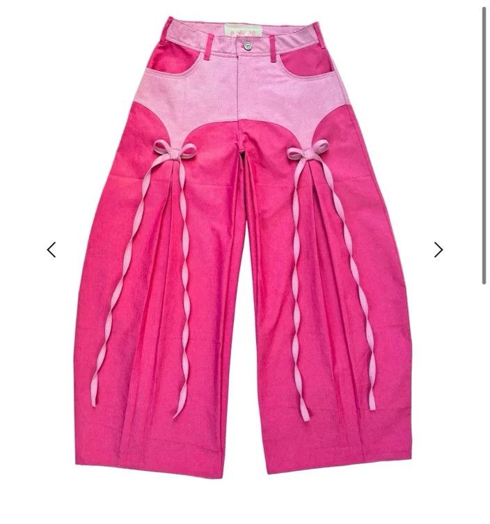 Pink Garter Bow Pants — Aldente Lisboa