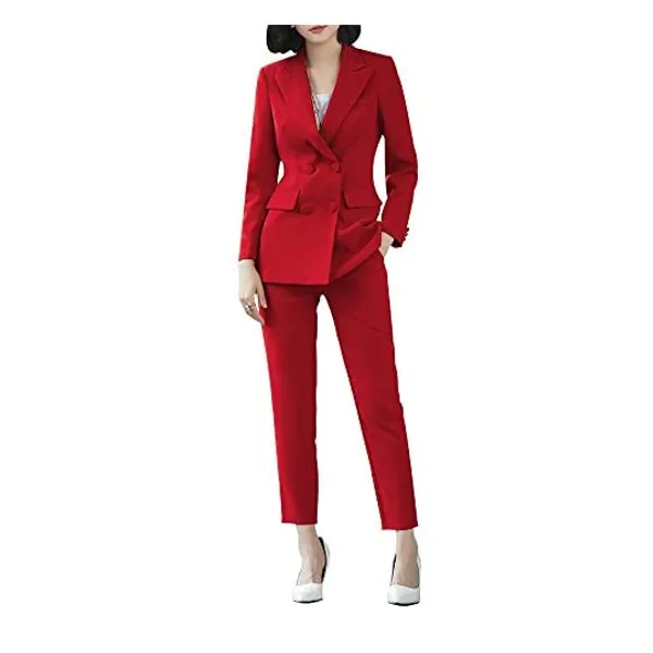 
                            LISUEYNE Women’s Two Pieces Blazer Office Lady Suit Set Work Blazer Jacket and Pant
                        
