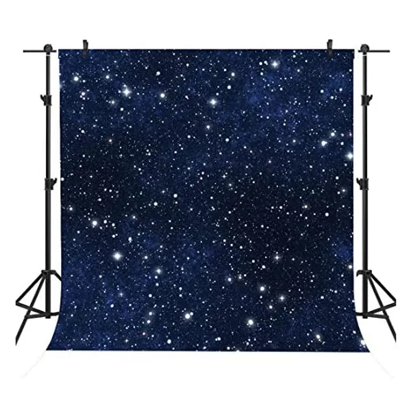 
                            Sensfun 8X8ft Night Starry Sky Photography Backdrop Shiny Galaxy Stars Wedding Photo Studio Booth Background Outer Space Kids Birthday Baby Shower Party Decoration Banner
                        