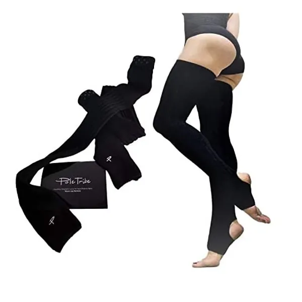 
                            High Thigh Leg Warmers for Women. Warm Up High Socks- Yoga, Pole Dance. Non-Slip Black
                        