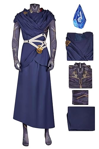 cultofmoon Viktor Cosplay Costume Men Blue Mage Suit Viktor Suit Wild Rune Prop Halloween Carnival Cosplay Outfits - Full Set - Large