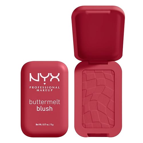 NYX PROFESSIONAL MAKEUP Buttermelt Powder Blush, Fade and Transfer-Resistant Blush, Up to 12HR Make Up Wear, Vegan Formula - Back And Butta - 10 Back And Butta - 0.17 Ounce (Pack of 1)