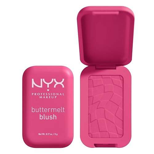 NYX PROFESSIONAL MAKEUP Buttermelt Powder Blush, Fade and Transfer-Resistant Blush, Up to 12HR Make Up Wear, Vegan Formula - Butta With Time - 07 Butta With Time - 0.17 Ounce (Pack of 1)