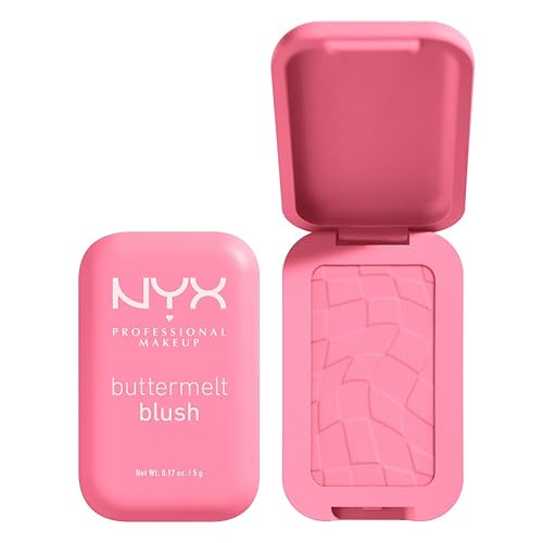 NYX PROFESSIONAL MAKEUP Buttermelt Powder Blush, Fade and Transfer-Resistant Blush, Up to 12HR Make Up Wear, Vegan Formula - Butta Together - 02 Butta Together - 0.17 Ounce (Pack of 1)
