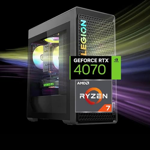 Lenovo Legion T5 Gen 8 Gaming Tower Desktop, AMD Ryzen 7 7700, NVIDIA GeForce RTX 4070, 32GB DDR5 RAM, 2TB WD_Black SSD, HDMI, RJ-45, Wi-Fi 6, Windows 11 Home, Grey - 32GB RAM | 2TB SSD - NVIDIA GeForce RTX 4070