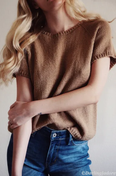 KNITTING PATTERN ⨯ Tee Shirt Knitting Pattern, Easy Sweater Knit Pattern ⨯ T-Shirt Knitting Pattern, Sweater Shirt Knitting Pattern