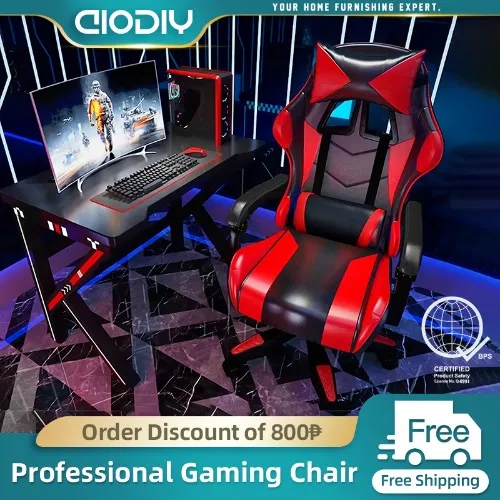 AIODIY Leather Gaming Chair Office Chair Gaming Chair With Foot Rest Gaming Chair 
