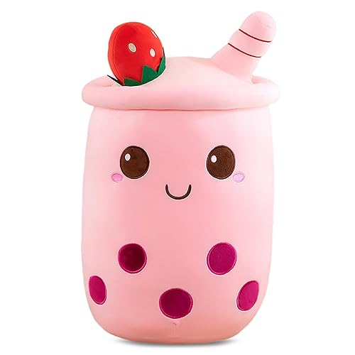 Strawberry boba tea plushie
