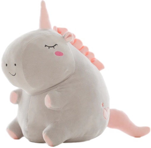 THICC Unicorn Plushie (2 COLORS, 3 SIZES) - Gray / 22″ / 55 cm