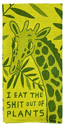 Blue Q Jacquard Woven Dish Towel ~ I Eat The Shit Out of Plants. Funny, Functional and Fabulous, 100% Cotton, Soft, Super-Absorbent, 28" x 21" - I Eat the Shit Out of Plants