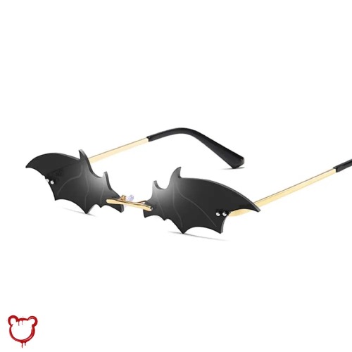 Gothic Bat Sunglasses - Gold Gray