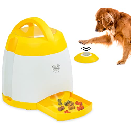 Arf Pets Dog Treat Dispenser with Remote Button – Dog Memory Training Activity Toy – Treat While Train, Promotes Exercise by Rewards, Improves Memory & Positive Training for A Healthier & Happier Pet - With 1 Remote Button