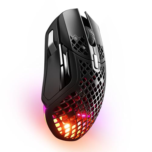 SteelSeries Aerox 5 Wireless - Lightweight Gaming Mouse - 18000 CPI -- TrueMove Air Optical Sensor - Water Resistant Design – 180+ Hour Battery Life - Wireless - Aerox 5