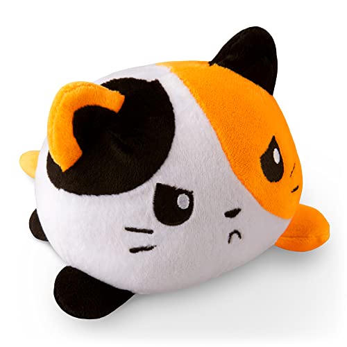 TeeTurtle | The Original Reversible Cat Plushie | Patented Design | Calico | Show Your Mood Without Saying a Word! - Calico - Cat Plushie