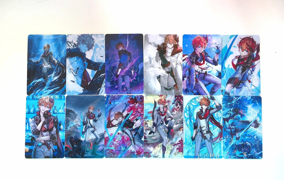 Genshi Impact Childe/Tartaglia Card Collection/Glitter Photo Cards/Stickers/Holographic Card/Polcos/Trading Card/FanGift/Fan collection