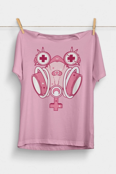 Kawaii Gas Mask T-Shirt | Pastel Goth Clothing | Menhera Yami Kawaii | Post Apocalyptic Fashion | Soft Grunge | Steampunk Shirt