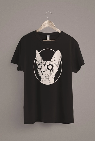 Death Metal Sphynx Cat T-Shirt | Satanic Clothing | Black Metal | Witchy | Goth Shirt | Gothic Clothing | Aesthetic Clothing