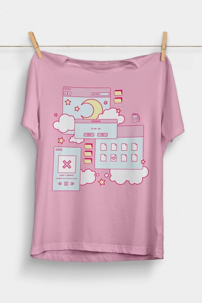 Kawaii Aesthetic Browser T-Shirt | Vaporwave Clothing | Soft Pastel Grunge Shirt | Pastel Goth | Sad Egirl | Yume Kawaii