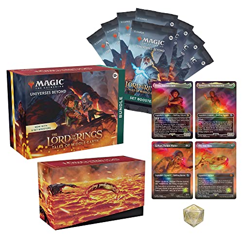 Magic: The Gathering The Lord of The Rings: Tales of Middle-Earth Bundle - 8 Set Boosters + Accessories