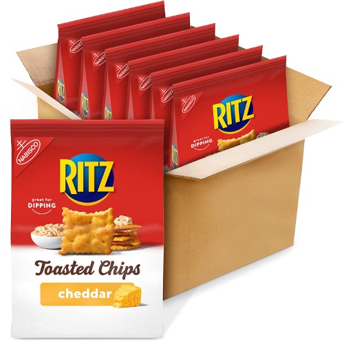 Ritz Toasted Chips, Cheddar, 8.1 Oz (Pack of 6) - Cheddar Cheese 8.1 Ounce (Pack of 6)