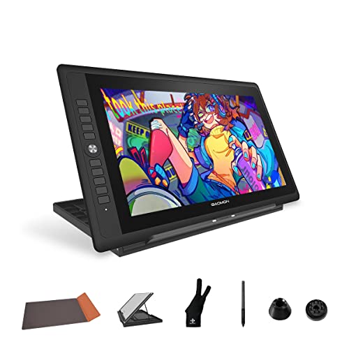 GAOMON PD156Pro - 15.6" Drawing Tablet with Screen Full-Laminated 120% sRGB Pen Display with Dial Key & 10 Hotkeys, Battery-Free Stylus Art Tablet for Digital Drawing, Anime, Sketch, Graphic Design