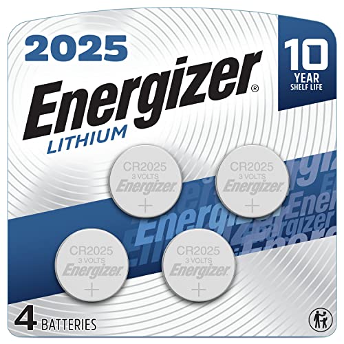 Energizer 2025 Batteries (4 Pack), 3V Lithium Coin Batteries - 4 Count (Pack of 1)