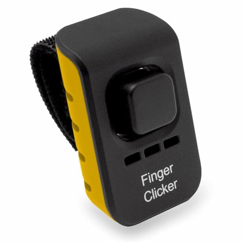 Educator Dog Training Finger Clicker with Audible Sound for Positive Reinforcement, Behavior and Obedience Pet Trainer, Yellow - Yellow