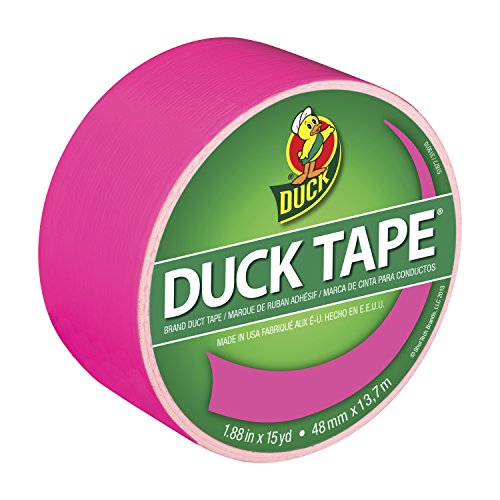 Duck Brand 1265016 Color Duct Tape, Neon Pink, 1.88 Inches x 15 Yards, Single Roll - Neon Pink - Single Roll
