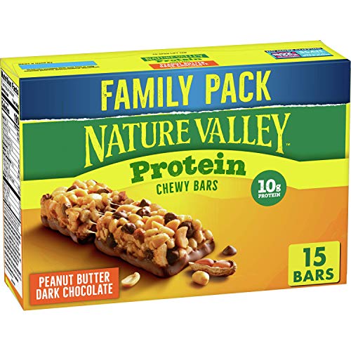 Nature Valley Chewy Granola Bars, Protein, Peanut Butter Dark Chocolate, 15 bars, 21.3 OZ - Peanut Butter Dark Chocolate - 15 Count (Pack of 1)
