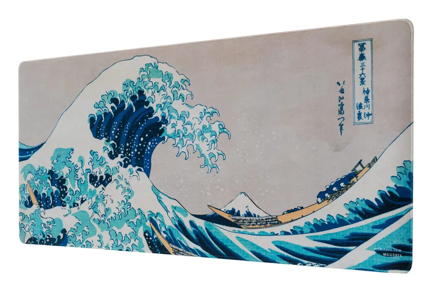 Kokonote The Great Wave Off Kanagawa XXL Mouse Mat | Desk Pad | 31.5" x 13.78" Non-Slip Rubber Base Mouse Pad, Gaming Mouse Pad, Keyboard Mouse Mat | Japanese Art