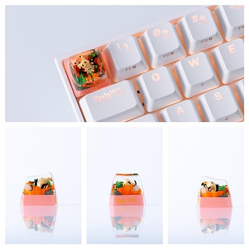 Cute Handmade Artisan Keycaps Resin Keycaps - R5/Esc Transparent Anime Keycaps for Cherry MX Standard Gaming Mechanical Keyboard, for Him Her Men or Women - keycapsMimikyu