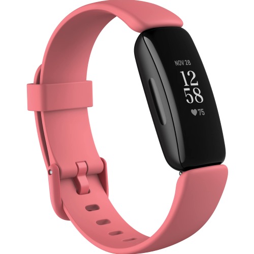 Fitbit Inspire 2 Health & Fitness Tracker with a Free 1-Year Fitbit Premium Trial, 24/7 Heart Rate, Black/Rose, One Size (S & L Bands Included) - Desert Rose 1 Count (Pack of 1)