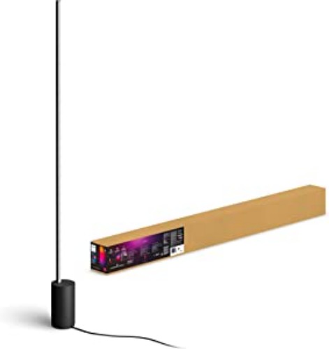 Philips Hue Gradient Signe Floor Lamp, Compatible with Alexa, Apple HomeKit and Google Assistant,Acrylic, Black - Floor Lamp Black 1 Count (Pack of 1)