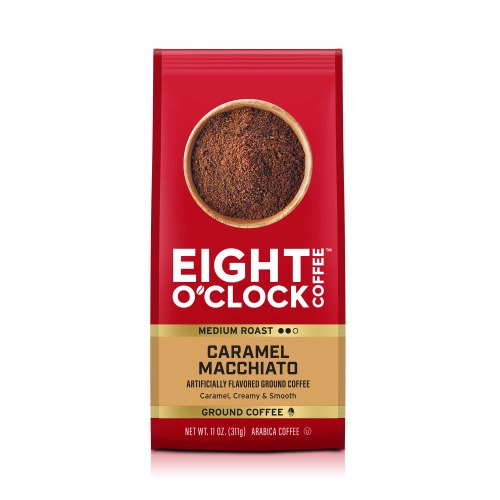 Eight O'Clock Coffee Caramel Macchiato, Medium Roast, Ground Coffee, 11 Ounce (Pack of 1), 100% Arabica, Kosher Certified - Caramel Macchiato 11 Ounce (Pack of 1)