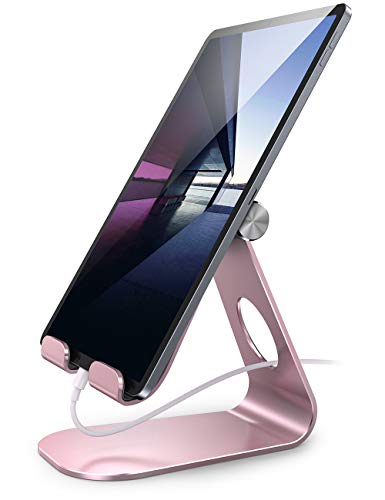 Lamicall Tablet Stand, Adjustable Tablet Holder - Desktop Stand Dock Compatible with New 2024 iPad Pro 9.7, 10.5, 11, 12.9, 13, iPad Air mini 2 3 4 5 6, Switch, Samsung Tab, other Tablets - Rose Gold - rose gold