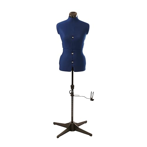 Sewing Online Adjustable Dressmakers Dummy, in Navy Fabric with Hem Marker, Dress Form Size 10 to 16 - Pin, Measure, Fit and Display your Clothes on this Tailors Dummy - 023816-NVY