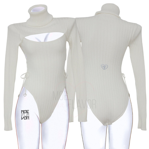 Winter Fox Sweater Bodysuit - White / L/XL