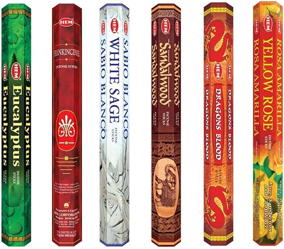 HEM Assorted Hexa Combo Incense Sticks (6 Premium Fragrances) - 6 Premium Fragrances