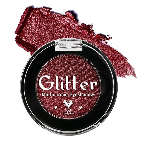 BEUSELF Metallic Burgundy Red Eyeshadow, Highly Pigmented True Red Sparkly Eyeshadow for Gothic Makeup, Long Wear Cream Formula Blendable Eye Shadow Pallet for Halloween Clown, Talc Free-Wine Red 3i - Metallic Burgundy#3i
