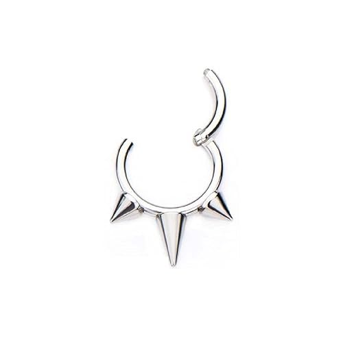 Stainless Steel Triple Spiked Septum Ring