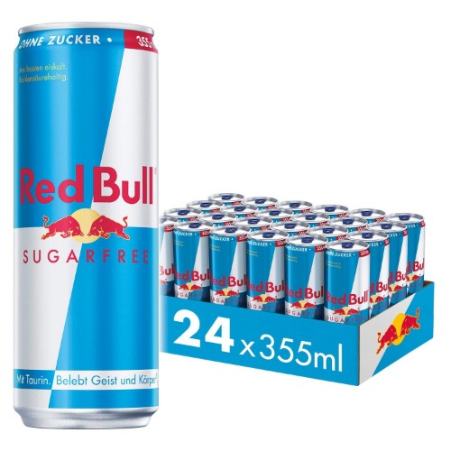 Red Bull Energy Drink Sugarfree - 24er Palette Dosen - Getränke ohne Zucker und kalorienarm, EINWEG (24 x 355 ml)