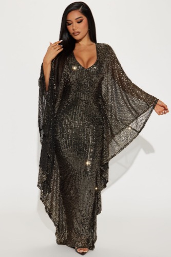 Rachel Sequin Maxi Dress - Black/combo | XL