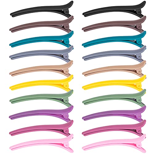 MELLIEX 20pcs Pince Cheveux Crocodile Pinces à Bec de Canard Multicolore Barrettes en Plastique Clips de Coiffure pour Filles Femmes
