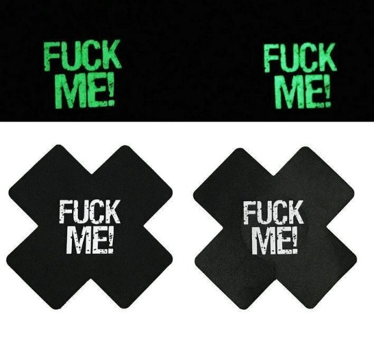 Soul Snatch | cross-shaped nipple stickers - Black (Glow in the Dark)