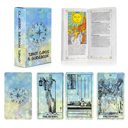 SPIRITDUST Tarot Cards Deck with Guidebook, 78 Original Tarot Cards with Booklet for Beginners and Expert Readers, Fortune Telling Cards Game Blue - Blue